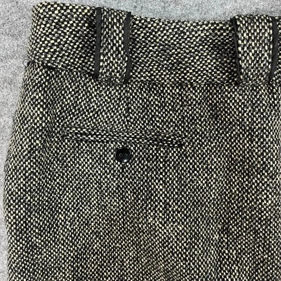 British Khaki Tweed Skirt Womens Size 4 Brown Pockets Classic Academia Career - Picture 5 of 10
